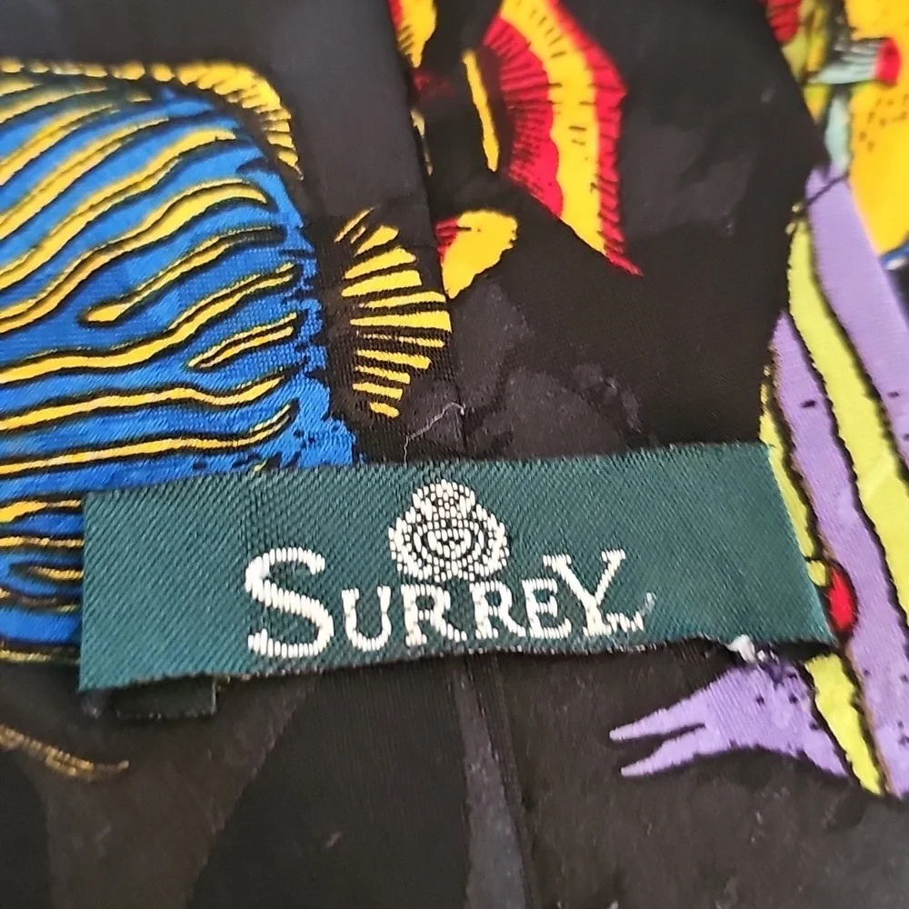 Colorful Fish Pattern Necktie‎ By Surrey. 100% Polyester.